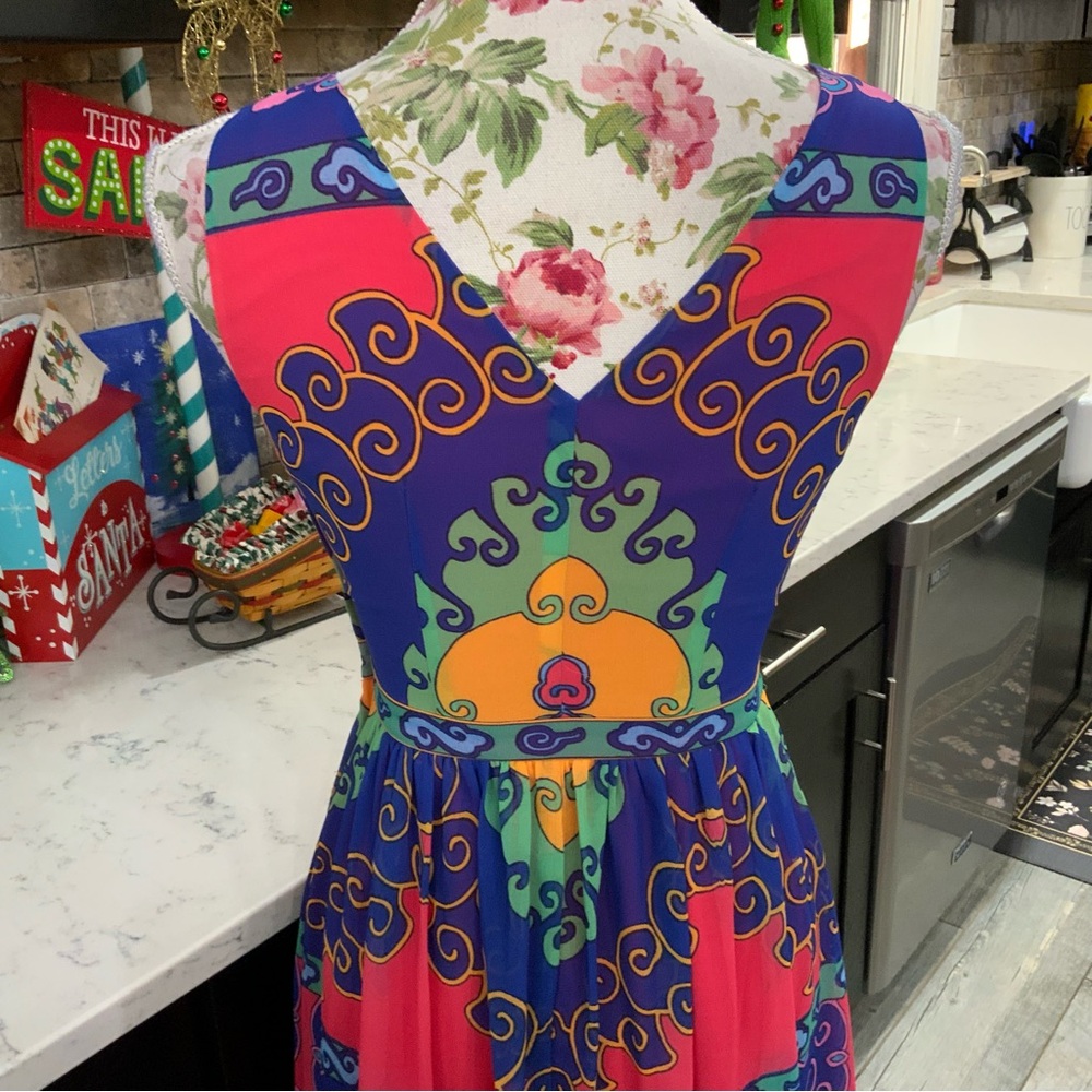 ModCloth XS Maxi Dress Muster The Length Boho Medallion Sleeveless Colorful New - Picture 6 of 16